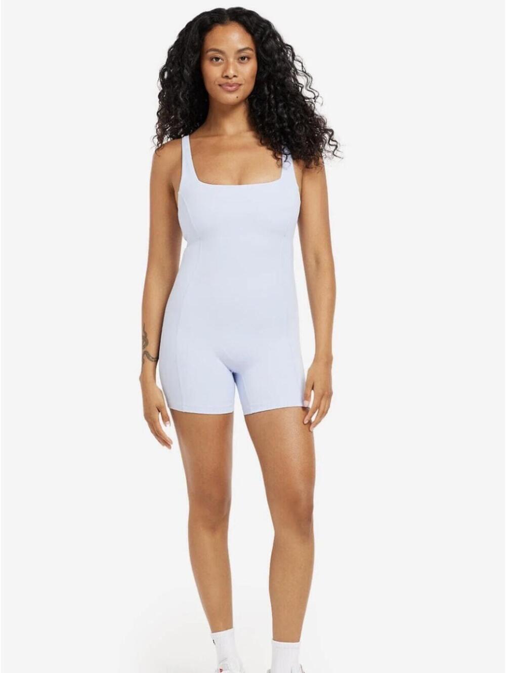 CSB Crop Shop Boutique Activluxe Square-neck Short Playsuit - NWOT